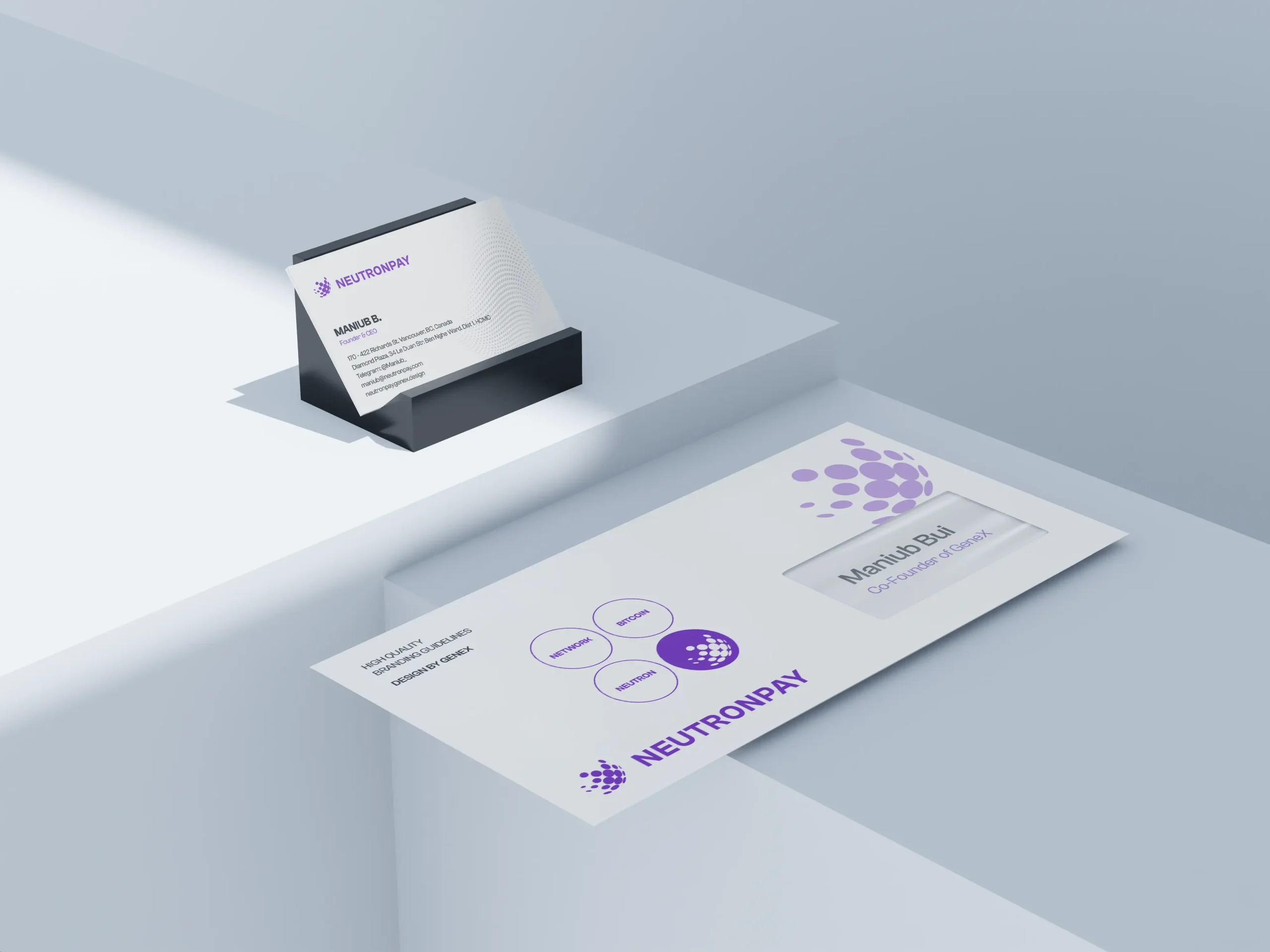 XNOR Group case study – Neutronpay brand identity and development of envelope and business card