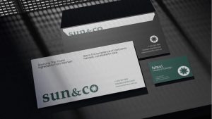 Branded envelope design featuring XNOR Group’s new visual identity.