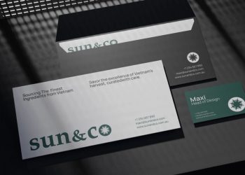 Branded envelope design featuring XNOR Group’s new visual identity.