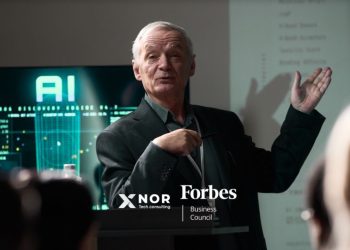 XNOR Group graphic on AI agent permissions, showing the same question answered differently by staff, team lead and CFO
